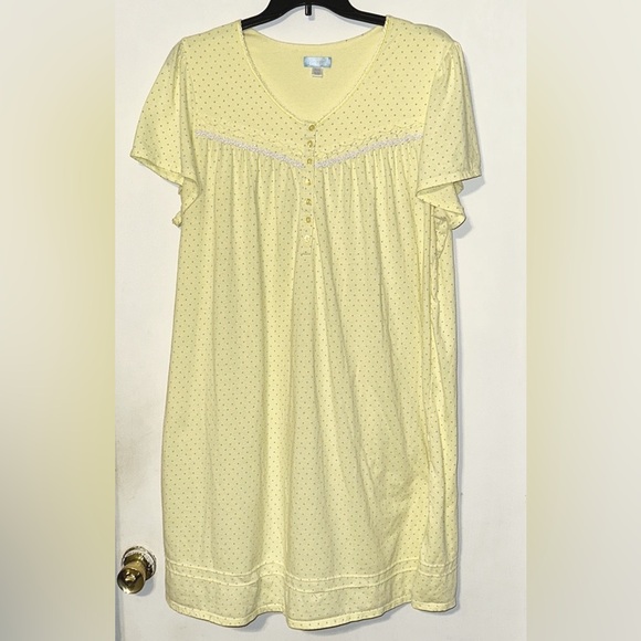 Celestial Dreams Yellow Polka Dot Sleeping Gown NWOT 3X - Picture 2 of 6